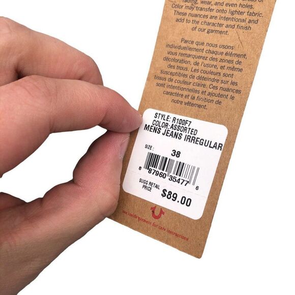 EXTREMELY RARE MISSPRINTED True Religion Jeans Size 38 Upside-down Tag - Picture 9 of 12